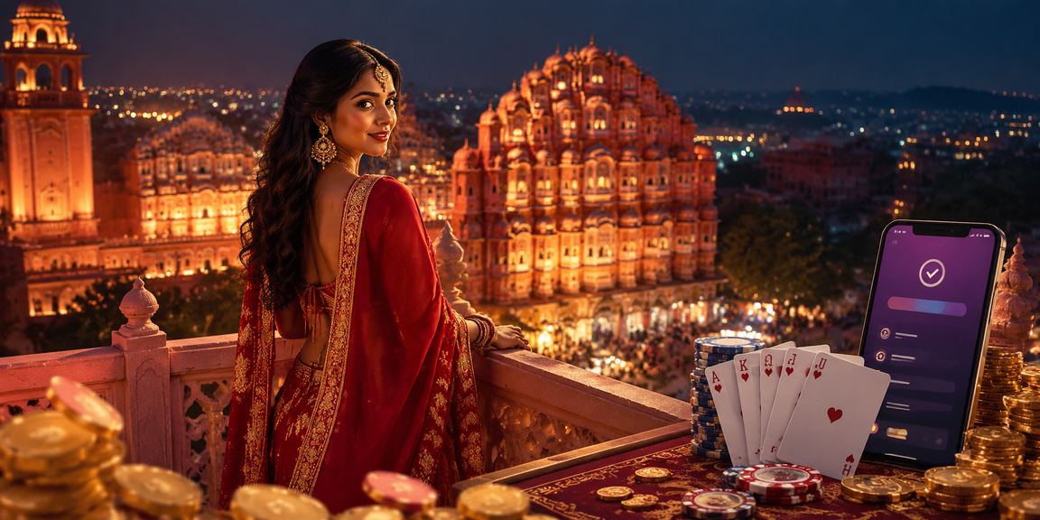 Indian woman playing Teen Patti near Hawa Mahal Jaipur