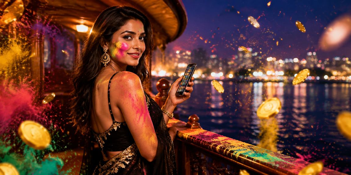Festive Teen Patti game celebration during Holi in Kerala backwaters